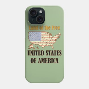 United States of America USA + Flag Phone Case