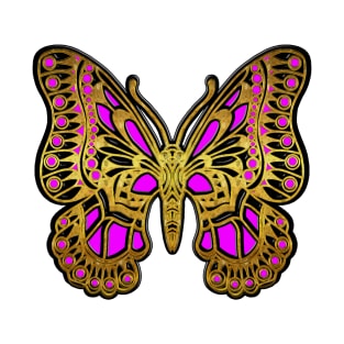 golden butterfly pink T-Shirt