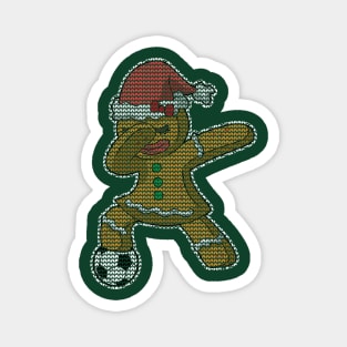 Gingerbread Girl Soccer Player Christmas Knit Pattern Magnet