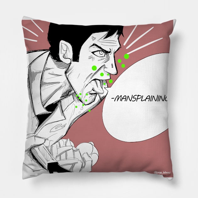 the crybaby in sports of tennis Pillow by jorge_lebeau