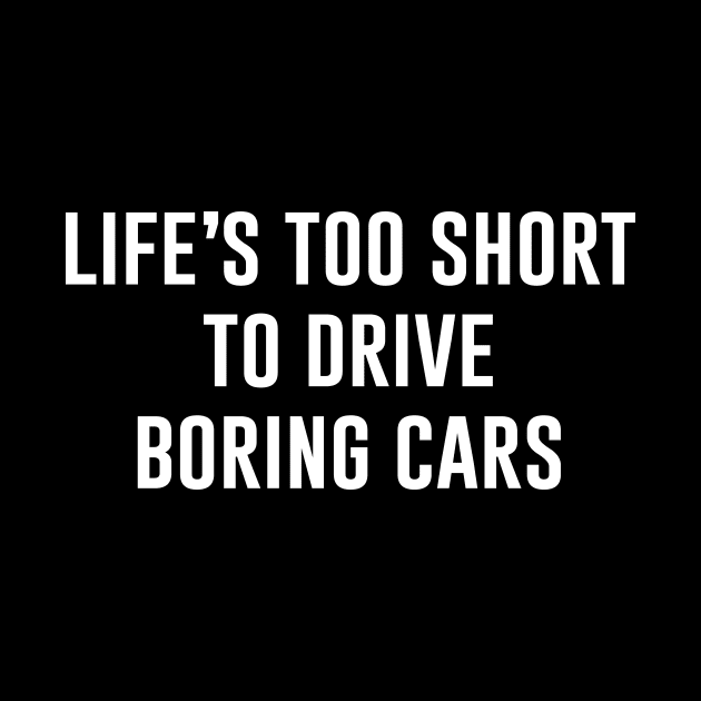 Life's Too Short To Drive Boring Cars by aniza