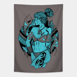 Blue Grey Scorpio Beauty Tapestry