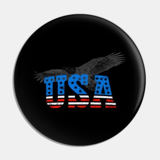 USA America Eagle Vintage Grunge Freedom Pin