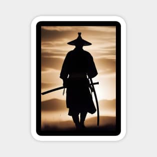 Silhouette samurai Magnet