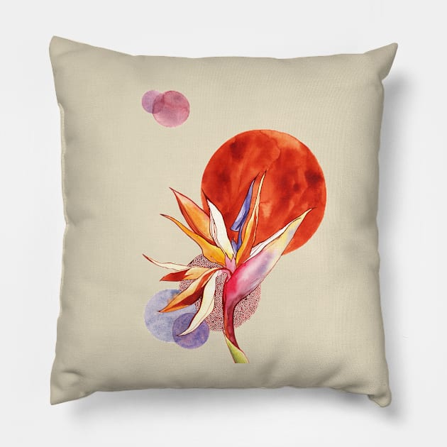 Bird of paradise Pillow by Alla_LSK