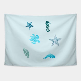 Ocean pattern animals set Tapestry