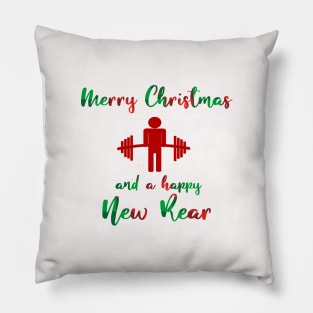 Merry Christmas Fitmas Gym Quote Pillow