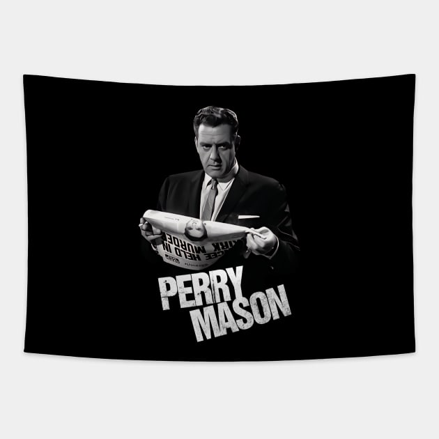 Perry Mason - Raymond Burr - 50s Tv Show Tapestry by wildzerouk