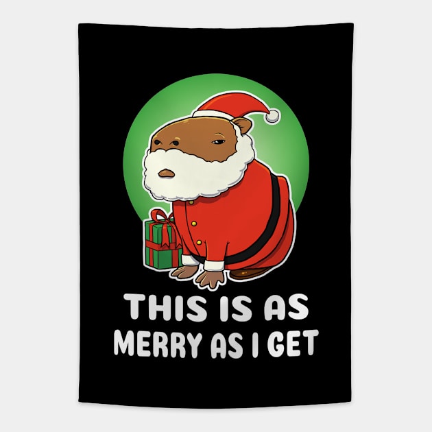 This is as merry as I get Capybara Christmas Tapestry by capydays