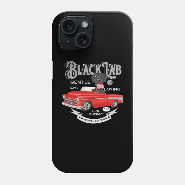 Black Lab in Red Truck Phone Case by Danny Gordon Art