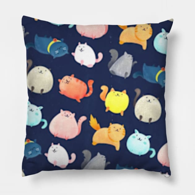 Cute pattern cat Pillow by Dog and cat lover