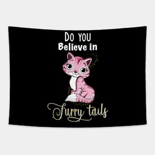 Furry tails cat pun Tapestry