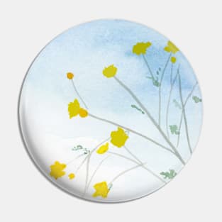 Simple Flowers Watercolor Painting. Watercolor Spring Flowers Painting Pin