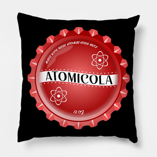 Atomic Cola Soda Bottlecap Pillow by TaliDe