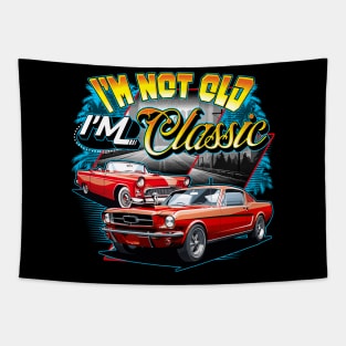 I'm Not Old I'm Classic Car Retro 80s 70s 60s 50s Old People Tapestry