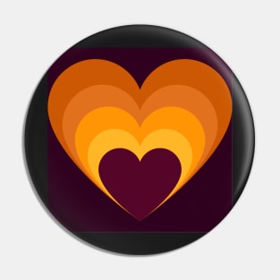 Autumn gradient heart - orange Pin