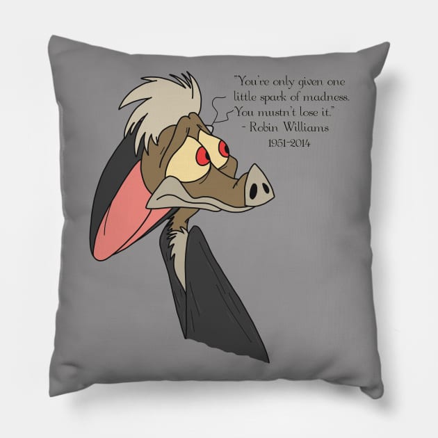 Batty - Robin Williams Tribute Pillow by knightwatchpublishing