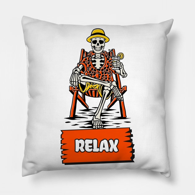 Relax Skeleton Pillow by Z1