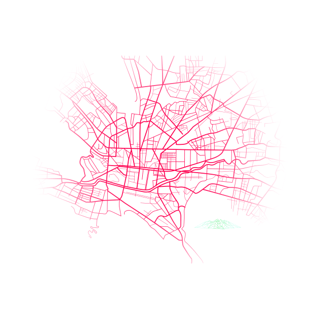 Monterrey Mexico city map digital illustration by bernardojbp