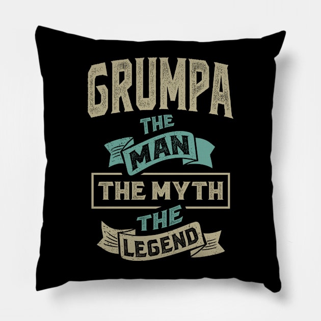 Grumpa The Myth The Legend Pillow by cidolopez