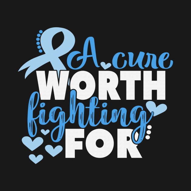 A Cure Worth Fighting For Trisomy 18 Awareness Light Blue Ribbon Warrior by celsaclaudio506