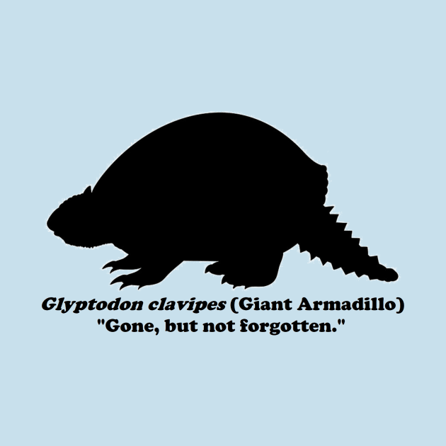 *Back* Glyptodon clavipes (Giant Armadillo) Black Print by dabblersoutpost