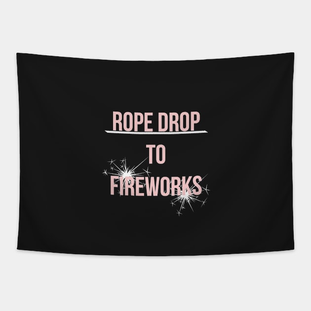 Rope Drop to Fireworks Millennial Pink Tapestry by FandomTrading