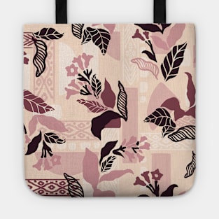 Pink Solid Shapes and Flowers Tote