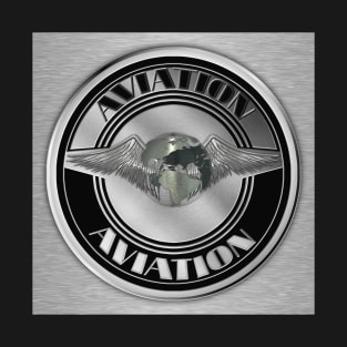 Retro Aviation Art Badge T-Shirt