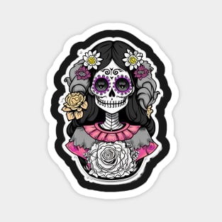 Anime Elegance: La Catrina of the Dead Tee Magnet