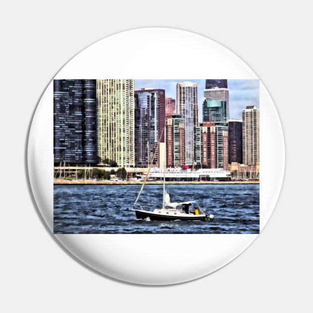 Chicago IL - Sailing on Lake Michigan Pin by SusanSavad