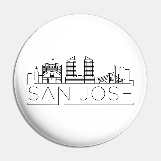 San Jose Minimal Skyline Pin by kursatunsal