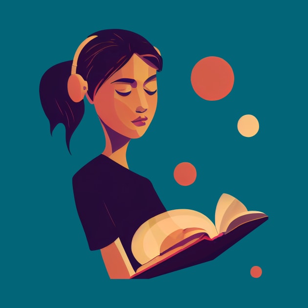 Vector Art Girl Reading a Book by Mad Swell Designs