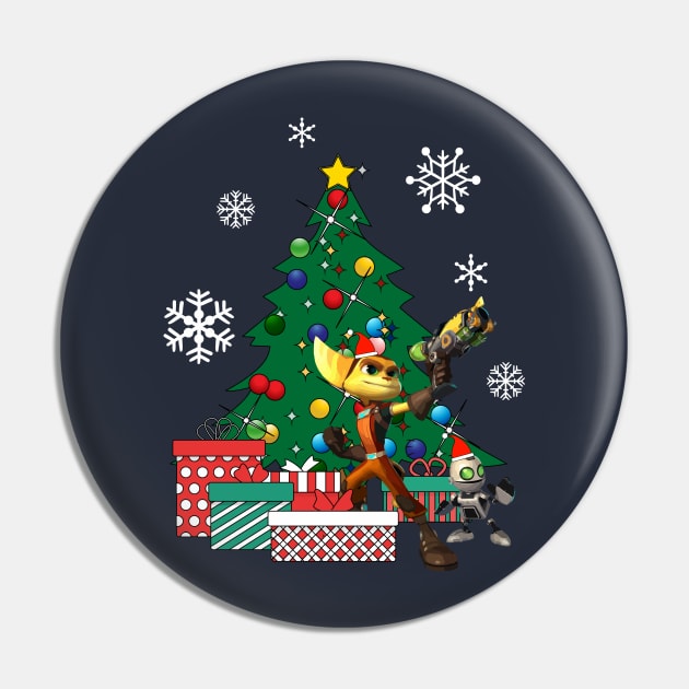 Rachet And Clank Around The Christmas Tree Pin by Nova5