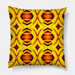 Bright Yellow Expressionist Art Yellow Rose Pattern 12 Pillow