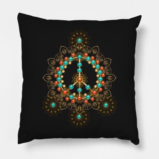 Peace Sign with Turquoise Pillow