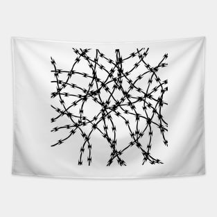 Trapped Black on White Tapestry