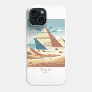 Egyptian Pyramids Retro Travel Poster Phone Case