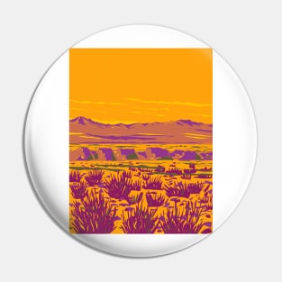 Atacama Desert in Argentina and Chile WPA Art Deco Poster Pin