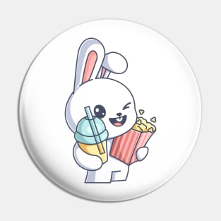 Bunny with popcorn and drink Pin