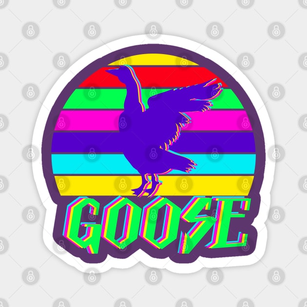 GOOSE 80s Neon Retro Vintage Sunset Magnet by GypsyBluegrassDesigns