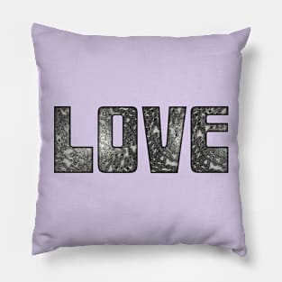 Mass of Bike Chain Love (black outline) Pillow