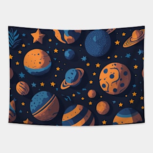 Starry Night Planet Pattern Design for Space Lovers Tapestry