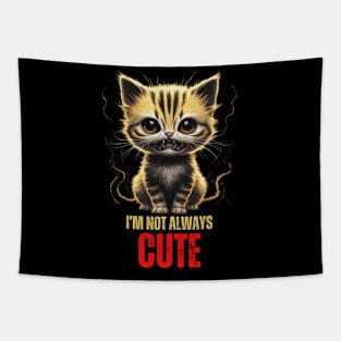 Scary Cat I’m Not Always Cute Scary Cat  Halloween Tapestry