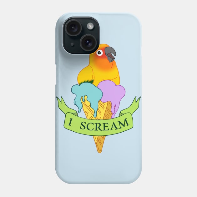 I scream Ice Cream Sun Conure Doodle Phone Case by FandomizedRose