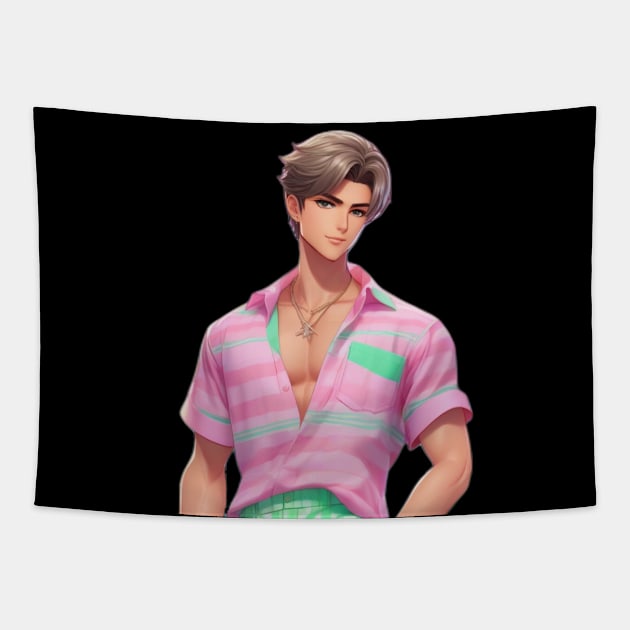Ken Barbie Doll Pastel Beach Outfit Tapestry by PLANTONE