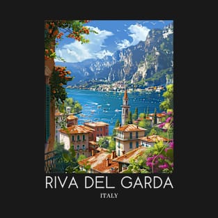 A Pop Art Travel Print of Riva del Garda - Italy T-Shirt