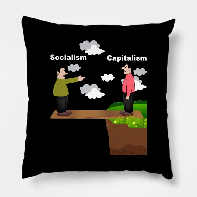 anti socialism communism capitalism political Pillow by Wirp