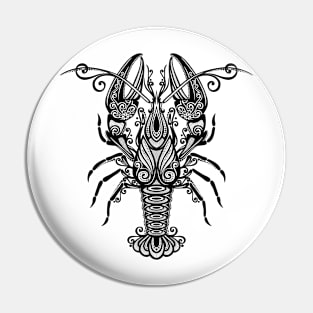 Black and White Print of Exotic Lobster Pin