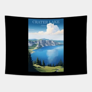 Crater Lake National Park Travel Poster Tapestry